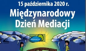 Plakat z napisem Międzynarodowy Dzień Mediacji 2020